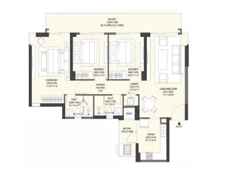 Cocoa County 3 BHK floor plan